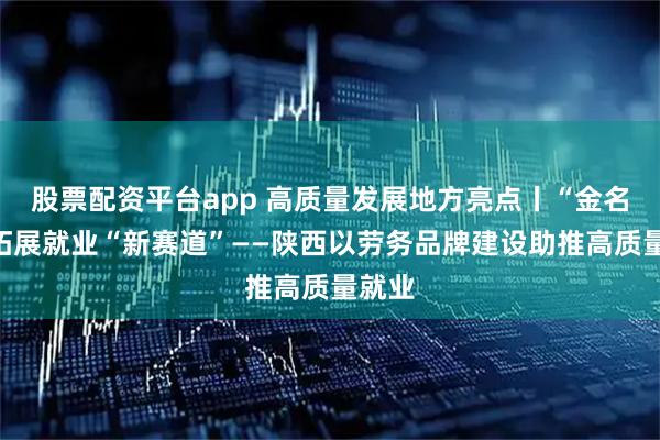 股票配资平台app 高质量发展地方亮点丨“金名片”拓展就业“新赛道”——陕西以劳务品牌建设助推高质量就业